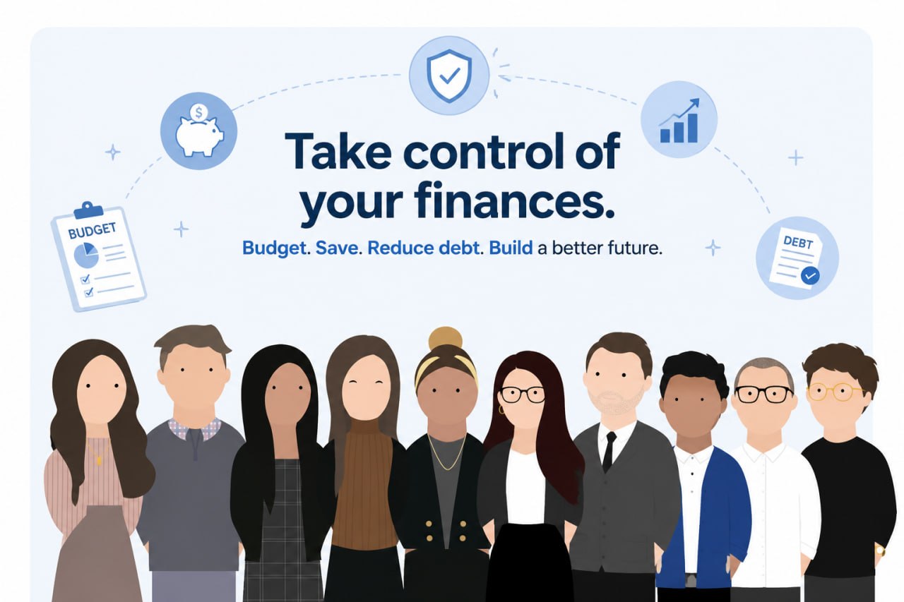 Take control of your finances. Budget. Save. Reduce debt. Build a better future.